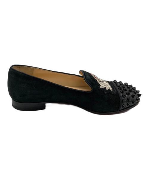 Christian Louboutin（クリスチャン・ルブタン）Christian Louboutin (クリスチャン・ルブタン) スタッズスエードローファー ブラック サイズ:36の古着・服飾アイテム
