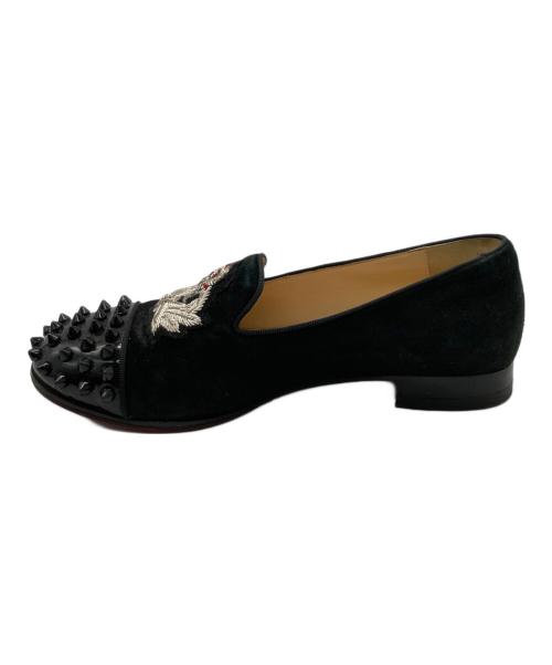 Christian Louboutin（クリスチャン・ルブタン）Christian Louboutin (クリスチャン・ルブタン) スタッズスエードローファー ブラック サイズ:36の古着・服飾アイテム