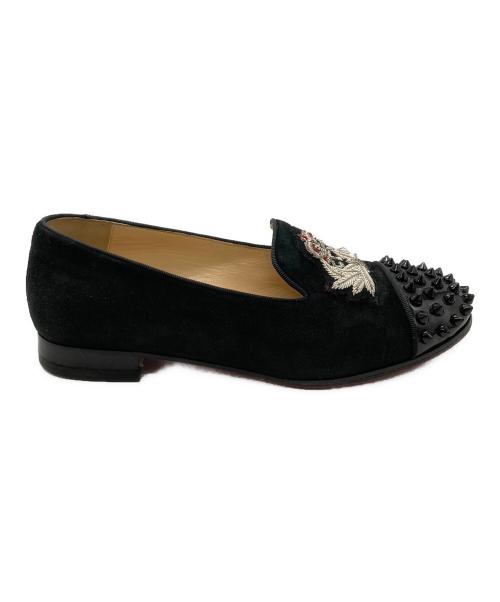 Christian Louboutin（クリスチャン・ルブタン）Christian Louboutin (クリスチャン・ルブタン) スタッズスエードローファー ブラック サイズ:36の古着・服飾アイテム