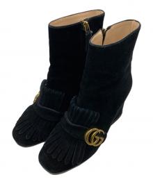 GUCCI（グッチ）の古着「マーモントスウェードブーツ」｜ブラック