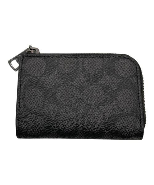 COACH（コーチ）COACH (コーチ) ジップ キー ケース・シグネチャー キャンバス ブラックの古着・服飾アイテム
