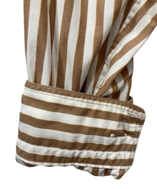 IM ISSEY MIYAKE（アイエムイッセイミヤケ）IM ISSEY MIYAKE (アイエムイッセイミヤケ) ストライプシャツ ホワイト×ブラウン サイズ:Mの古着・服飾アイテム