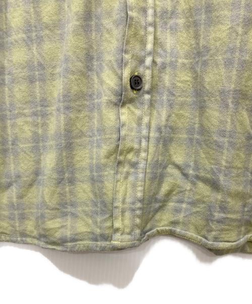 DIESEL（ディーゼル）DIESEL (ディーゼル) ドローストリング フーデッド チェック長袖シャツ グリーン サイズ:44の古着・服飾アイテム