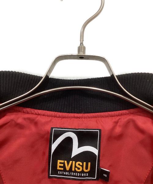 EVISU（エヴィス）EVISU (エヴィス) ナイロンボンバージャケット ブラック×レッド サイズ:2XLの古着・服飾アイテム