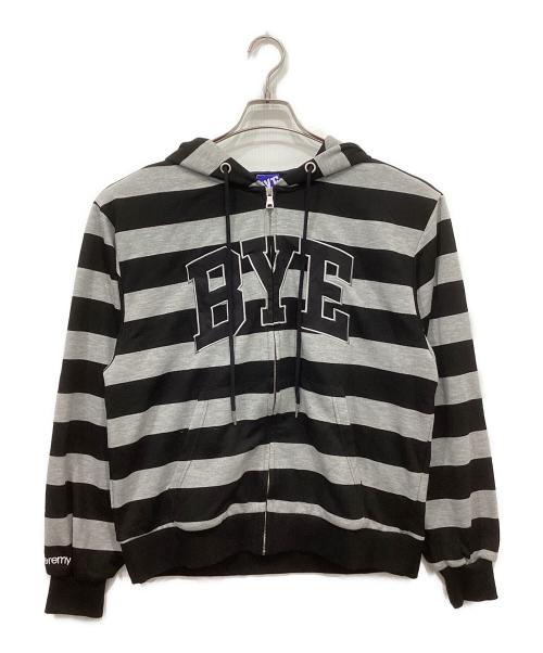 bye jeremy（バイ・ジェレミー）BYE jeremy (バイ・ジェレミー) ZIP UP HOODIE ブラック×グレー サイズ:Mの古着・服飾アイテム