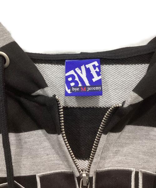 bye jeremy（バイ・ジェレミー）BYE jeremy (バイ・ジェレミー) ZIP UP HOODIE ブラック×グレー サイズ:Mの古着・服飾アイテム