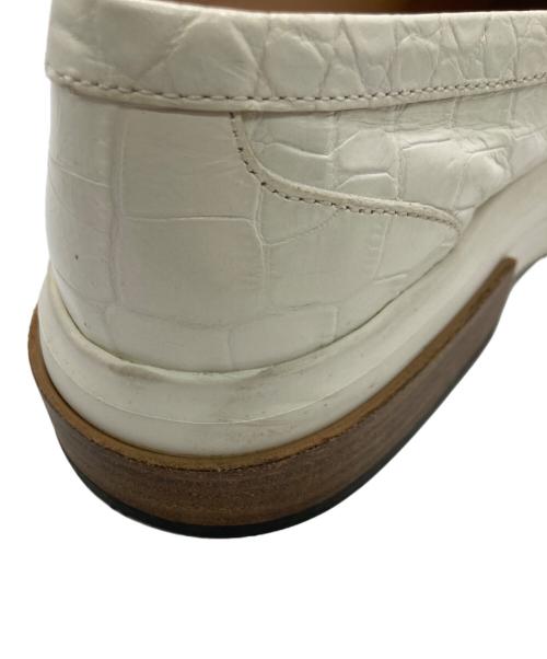 TOD'S（トッズ）TOD'S (トッズ) クロコ型押しタッセルローファー ホワイト サイズ:38の古着・服飾アイテム