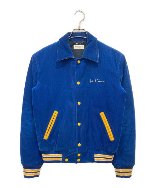 Saint Laurent Paris（サンローランパリ）Saint Laurent Paris (サンローランパリ) Je T'aime テディジャケット ブルー サイズ:46の古着・服飾アイテム