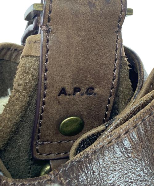 A.P.C.（アーペーセー）A.P.C. (アーペーセー) レザー巾着ショルダーバッグ ブラウンの古着・服飾アイテム
