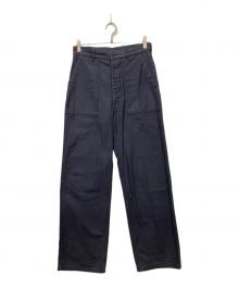 HYKE（ハイク）の古着「BACK SATIN BAKER PANTS」｜ネイビー