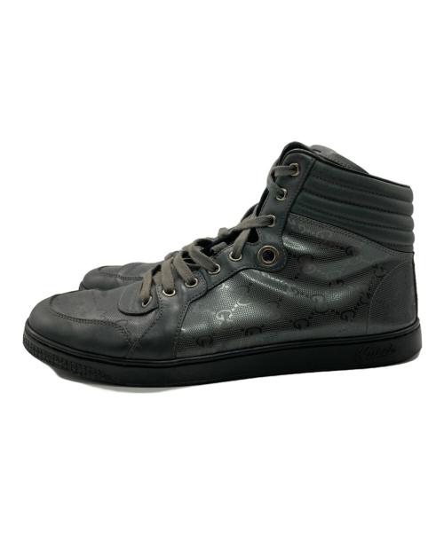GUCCI（グッチ）GUCCI (グッチ) GGインプリメ ハイカットスニーカー グレー サイズ:8の古着・服飾アイテム