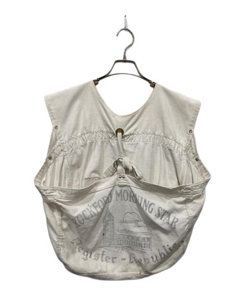 USED（USED）USED (USED) ニュースペーパーベスト ベージュ サイズ:FREEの古着・服飾アイテム