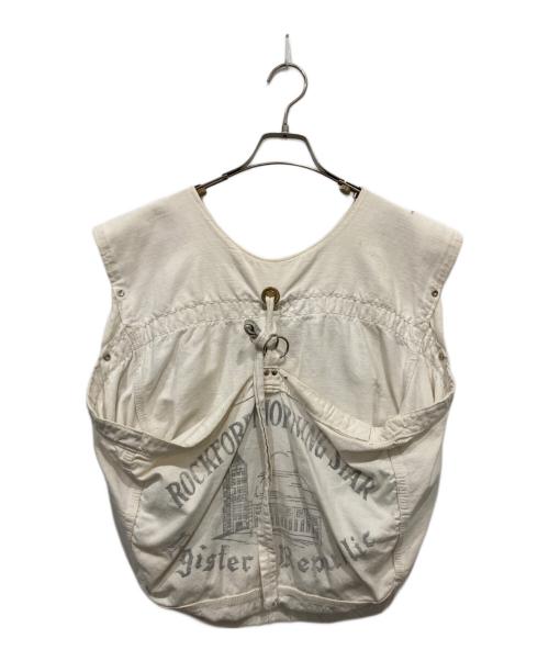 USED（USED）USED (USED) ニュースペーパーベスト ベージュ サイズ:FREEの古着・服飾アイテム