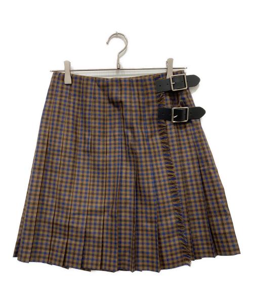 O'NEIL OF DUBLIN（オニールオブダブリン）O'NEIL OF DUBLIN (オニールオブダブリン) GUN CLUB KILT MINI SKIRT ブラウン サイズ:F36の古着・服飾アイテム