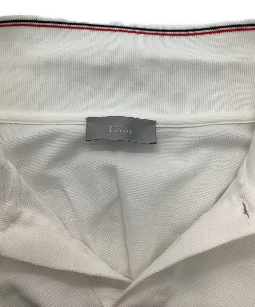 DIOR HOMME（ディオール オム）DIOR HOMME (ディオール オム) BEE刺繍長袖ポロシャツ ホワイト サイズ:Sの古着・服飾アイテム