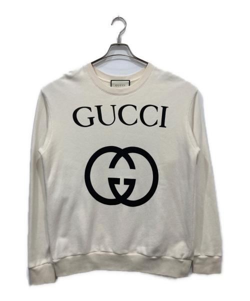 GUCCI（グッチ）GUCCI (グッチ) インターロッキングG オーバーサイズ スウェットシャツ アイボリー サイズ:Sの古着・服飾アイテム