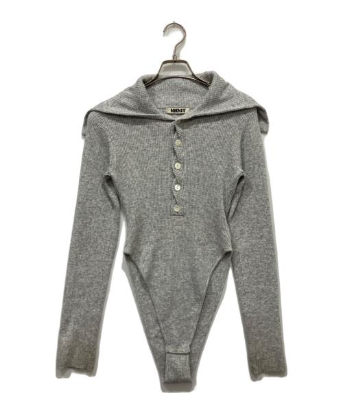 NKNIT（ンニット）NKNIT (ンニット) sailor collar rib KNIT bodysuit グレー サイズ:Freeの古着・服飾アイテム