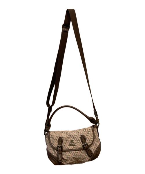 BURBERRY BLUE LABEL（バーバリー ブルー レーベル）BURBERRY BLUE LABEL (バーバリー ブルー レーベル) 2WAYチェックショルダーバッグ ベージュ×ブラウンの古着・服飾アイテム