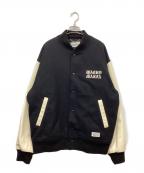 WACKO MARIAワコマリア）の古着「LEATHER VARSITY JACKET -B- (TYPE-2)」｜ブラック×ホワイト