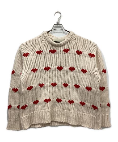 NKNIT（ンニット）NKNIT (ンニット) ハートパターンニット ベージュの古着・服飾アイテム