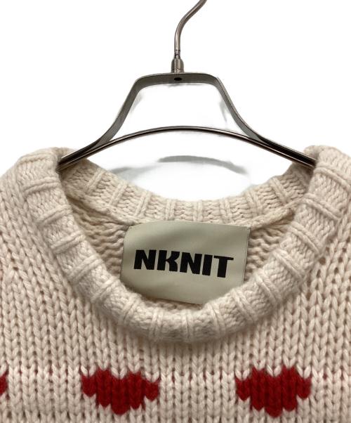 NKNIT（ンニット）NKNIT (ンニット) ハートパターンニット ベージュの古着・服飾アイテム