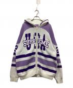 SUPREMEシュプリーム）の古着「USA Zip Up Hooded Sweater」｜ホワイト・ライトパープル