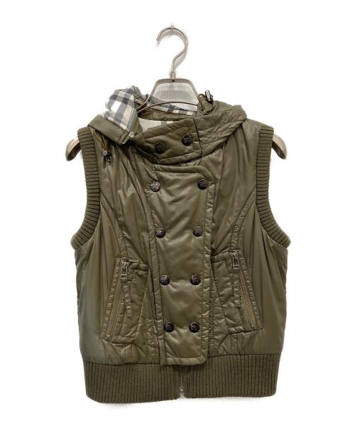 BURBERRY BLUE LABEL（バーバリー ブルー レーベル）BURBERRY BLUE LABEL (バーバリー ブルー レーベル) 中綿ベスト カーキ サイズ:38の古着・服飾アイテム