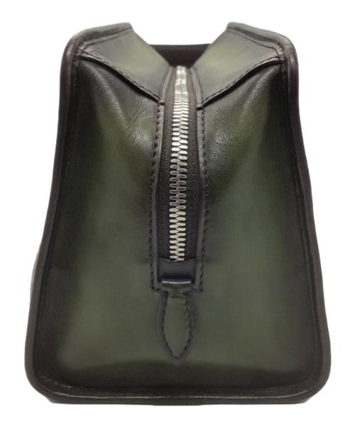 Berluti（ベルルッティ）Berluti (ベルルッティ) モーニングスクリットレザートイレタリーポーチ グリーンの古着・服飾アイテム