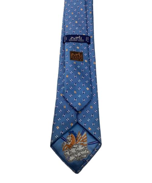 HERMES（エルメス）HERMES (エルメス) ペガサスHロゴシルクネクタイ ライトブルー サイズ:下記参照の古着・服飾アイテム