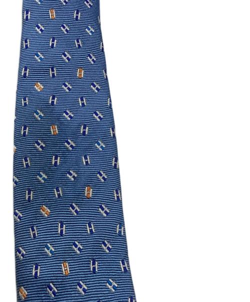 HERMES（エルメス）HERMES (エルメス) ペガサスHロゴシルクネクタイ ライトブルー サイズ:下記参照の古着・服飾アイテム