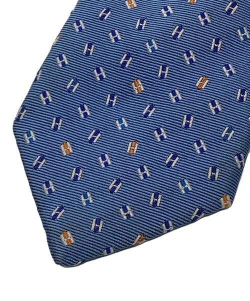 HERMES（エルメス）HERMES (エルメス) ペガサスHロゴシルクネクタイ ライトブルー サイズ:下記参照の古着・服飾アイテム
