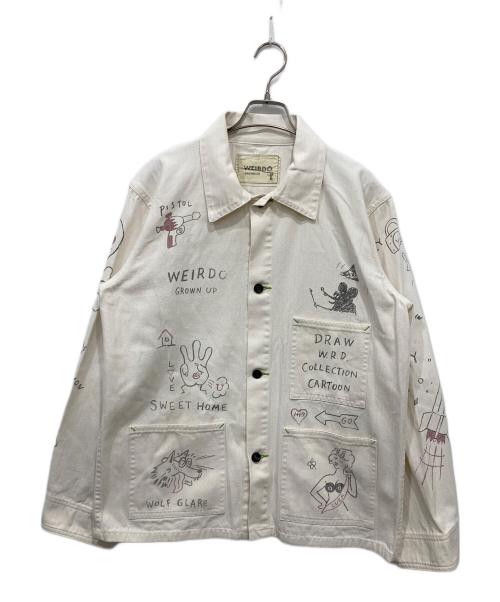 WEIRDO（ウィアード）WEIRDO (ウィアード) ペイントカバーオール ホワイト サイズ:XLの古着・服飾アイテム