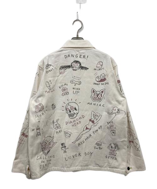 WEIRDO（ウィアード）WEIRDO (ウィアード) ペイントカバーオール ホワイト サイズ:XLの古着・服飾アイテム