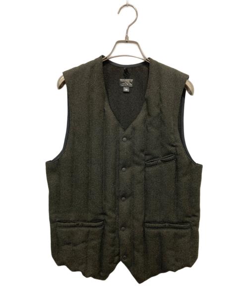 RockyMountainFeatherBed（ロッキーマウンテンフェザーベッド）RockyMountainFeatherBed (ロッキーマウンテンフェザーベッド) SYN TWEED DOWN VEST カーキ サイズ:38の古着・服飾アイテム