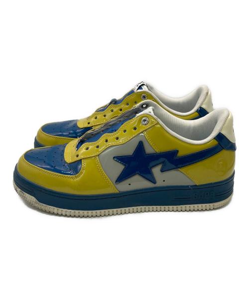 A BATHING APE（アベイシングエイプ）A BATHING APE (アベイシングエイプ) BAPE STA ベイプスターパテントスニーカー イエロー×ブルー サイズ:28㎝の古着・服飾アイテム