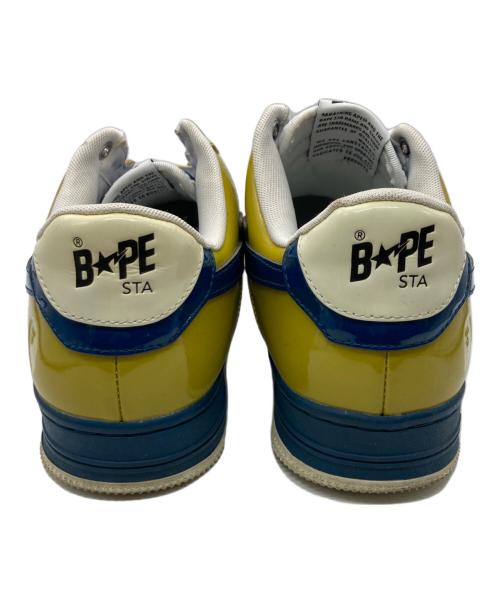 A BATHING APE（アベイシングエイプ）A BATHING APE (アベイシングエイプ) BAPE STA ベイプスターパテントスニーカー イエロー×ブルー サイズ:28㎝の古着・服飾アイテム