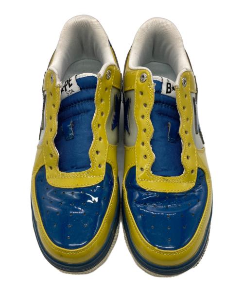 A BATHING APE（アベイシングエイプ）A BATHING APE (アベイシングエイプ) BAPE STA ベイプスターパテントスニーカー イエロー×ブルー サイズ:28㎝の古着・服飾アイテム