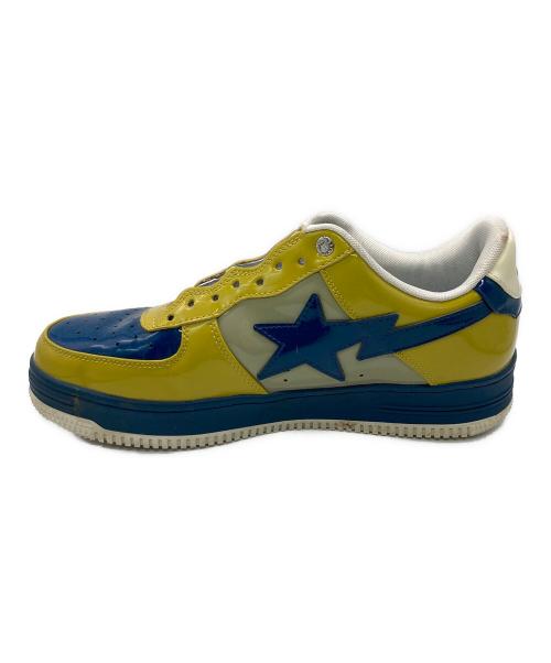 A BATHING APE（アベイシングエイプ）A BATHING APE (アベイシングエイプ) BAPE STA ベイプスターパテントスニーカー イエロー×ブルー サイズ:28㎝の古着・服飾アイテム