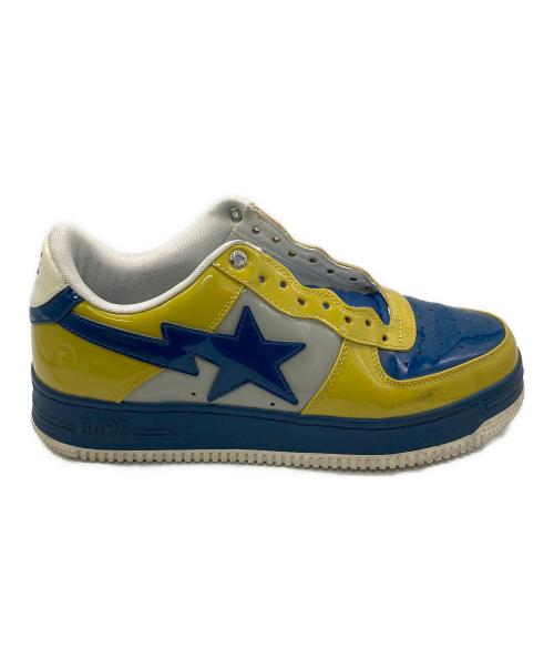A BATHING APE（アベイシングエイプ）A BATHING APE (アベイシングエイプ) BAPE STA ベイプスターパテントスニーカー イエロー×ブルー サイズ:28㎝の古着・服飾アイテム