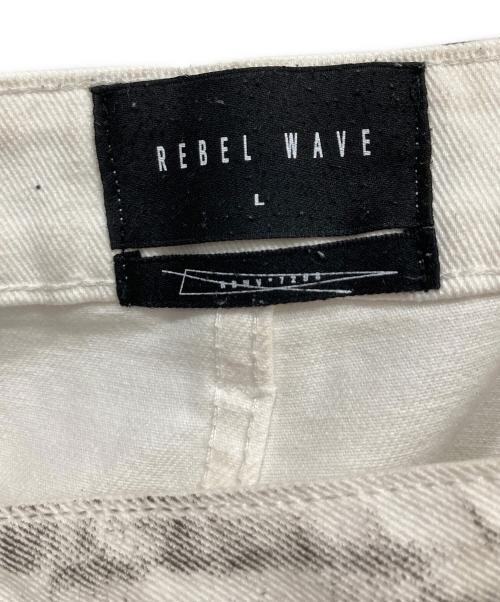 REBEL WAVE（レーベル ウェーブ）REBEL WAVE (レーベル ウェーブ) ダメージ加工デニムパンツ ホワイト サイズ:Lの古着・服飾アイテム