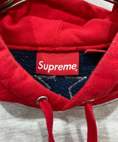 SUPREME（シュプリーム）SUPREME (シュプリーム) Hockey Hooded Sweatshirt グレー×レッド サイズ:Lの古着・服飾アイテム