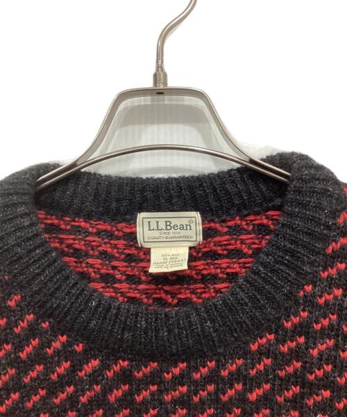 L.L.Bean（エルエルビーン）L.L.Bean (エルエルビーン) バーズアイニット ブラック×レッド サイズ:XLの古着・服飾アイテム