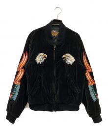 HARLEY-DAVIDSON（ハーレーダビッドソン）の古着「刺繍ベロアスカジャン」｜ブラック