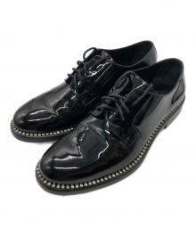 JIMMY CHOO（ジミーチュウ）の古着「ラインストーンパテントレザードレスシューズ」｜ブラック