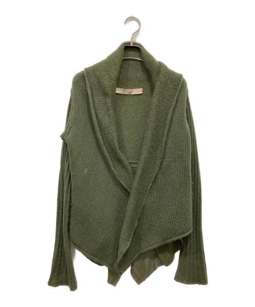 RICK OWENS（リックオウエンス）RICK OWENS (リックオウエンス) モヘア混ドレープニットカーディガン カーキ サイズ:38の古着・服飾アイテム