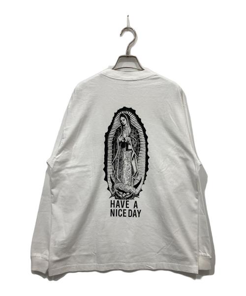 WACKO MARIA（ワコマリア）WACKO MARIA (ワコマリア) WASHED HEAVY WEIGHT CREW NECK LONG SLEEVE T-SHIRT ホワイト サイズ:Mの古着・服飾アイテム