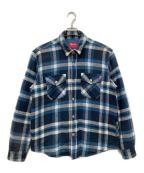 SUPREMEシュプリーム）の古着「Quilted Arc Logo Flannel Shirt」｜インディゴ