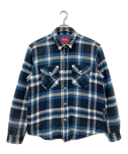 SUPREME（シュプリーム）SUPREME (シュプリーム) Quilted Arc Logo Flannel Shirt インディゴ サイズ:Mの古着・服飾アイテム