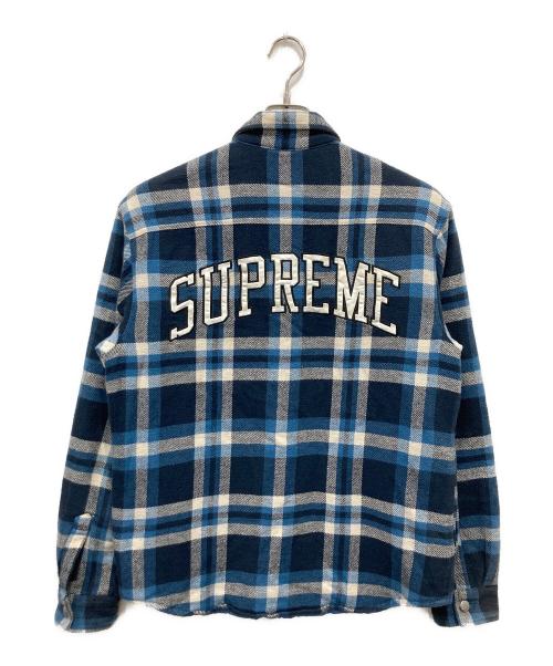 SUPREME（シュプリーム）SUPREME (シュプリーム) Quilted Arc Logo Flannel Shirt インディゴ サイズ:Mの古着・服飾アイテム