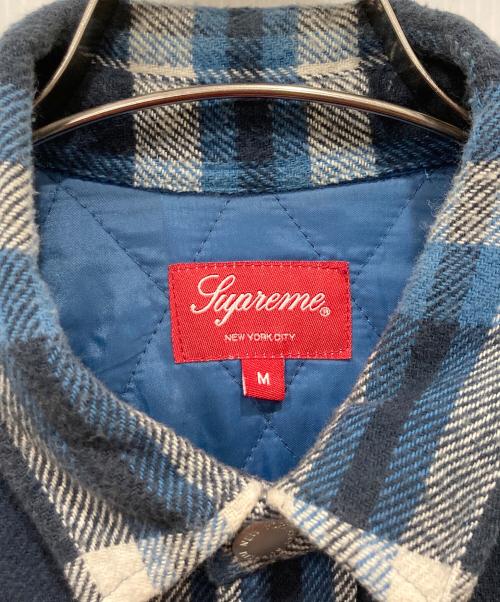 SUPREME（シュプリーム）SUPREME (シュプリーム) Quilted Arc Logo Flannel Shirt インディゴ サイズ:Mの古着・服飾アイテム
